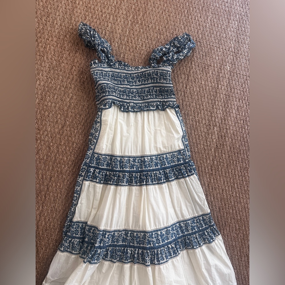 Sea New York Blue and White Maxi Dress